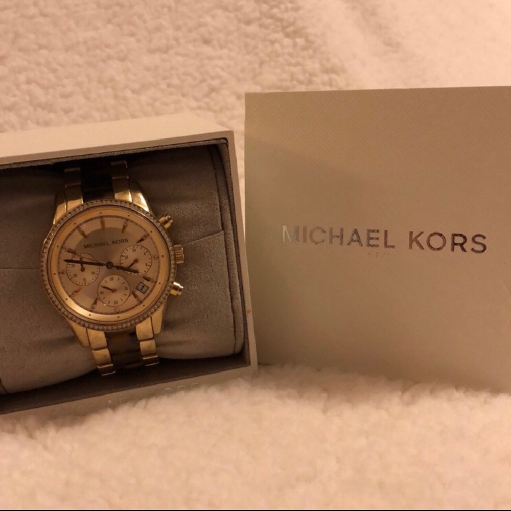 Like new Michael Kors Gold & Tortoiseshell Watch